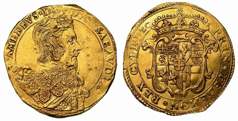 VITTORIO AMEDEO I. Il leone di Susa (1630-1637). Doppia s.d. Torino.  - Asta Numismatica - Cambi Casa d'Aste