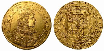 Carlo Emanuele II. L'adriano del Piemonte (1648-1675). da 10 Scudi D'oro 1660 (III Tipo). Torino.