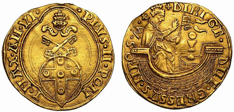 PIO II (Enea Silvio Piccolomini), 1458-1464. Ducato papale (periodo teorico di emissione 1461 - Zecchiere Emiliano Orfini).  - Auction Numismatics - Cambi Casa d'Aste