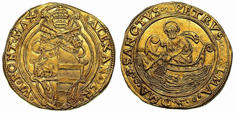 ALESSANDRO VI (Rodrigo de Borja), 1492-1503. Doppio fiorino di camera (Zecchiere Pier Paolo della Zecca).  - Auction Numismatics - Cambi Casa d'Aste