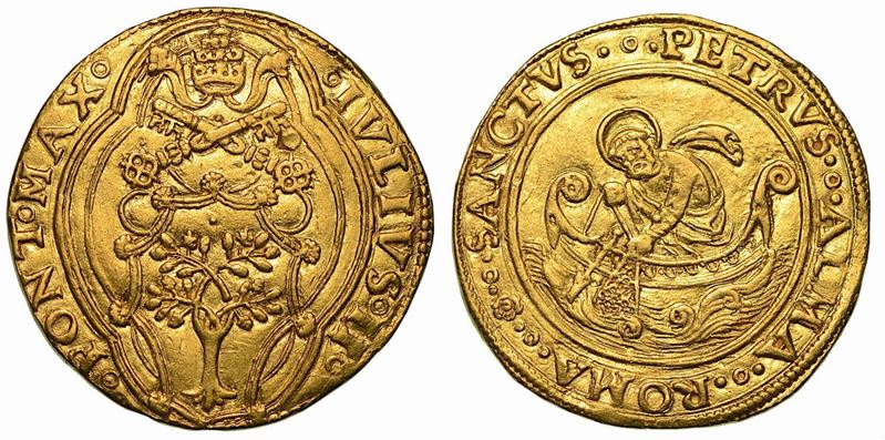 GIULIO II (Giuliano della Rovere), 1503-1513. Doppio fiorino di camera (Zecchiere Antonio Segni).  - Auction Numismatics - Cambi Casa d'Aste