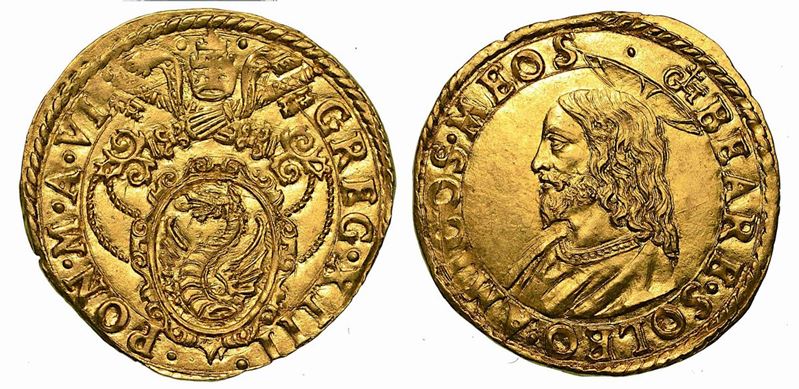 GREGORIO XIII (Ugo Boncompagni), 1572-1585. Scudo d'oro (Zecchiere Guglielmo Tronci).  - Auction Numismatics - Cambi Casa d'Aste