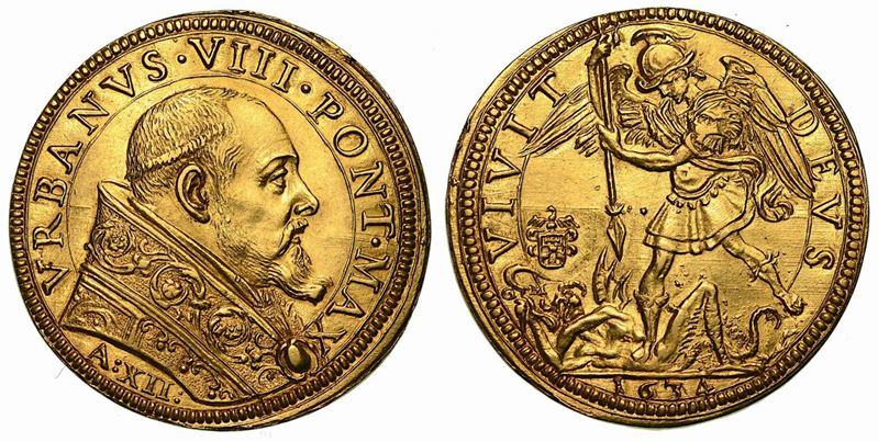 URBANO VIII (Maffeo Barberini), 1623-1644. Quadrupla 1634 (Zecchieri:  G. Bonanni, S. Pagliari, G. Martelli).  - Auction Numismatics - Cambi Casa d'Aste
