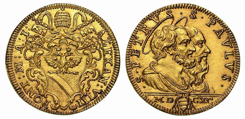 ALESSANDRO VIII (Pietro Ottoboni), 1689-1691. Scudo d'oro 1690 A. I.  - Auction Numismatics - Cambi Casa d'Aste