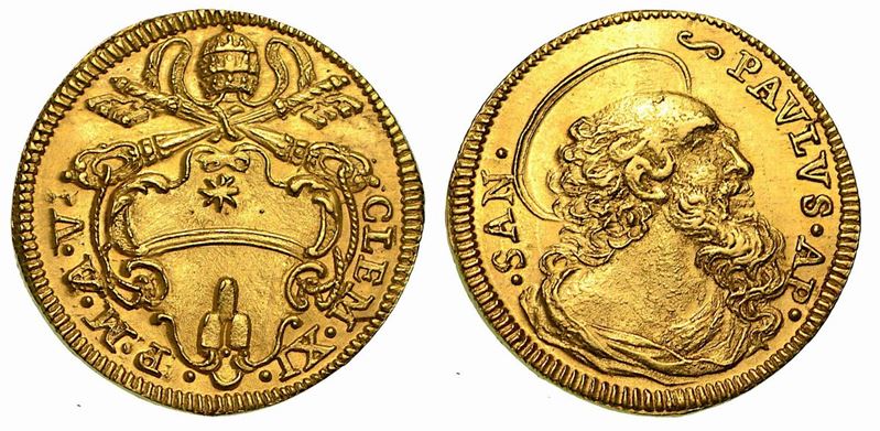 CLEMENTE XI (Giovanni Francesco Albani), 1700-1721. Scudo d'oro A. V.  - Auction Numismatics - Cambi Casa d'Aste