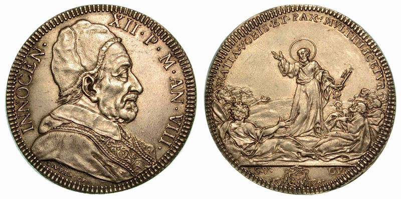 INNOCENZO XII (Antonio Pignatelli), 1691-1700. Piastra 1698 A. VIII.  - Auction Numismatics - Cambi Casa d'Aste