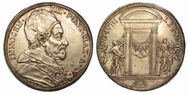 INNOCENZO XII (Antonio Pignatelli), 1691-1700. Piastra 1700 A. IX Jub.  - Auction Numismatics - Cambi Casa d'Aste