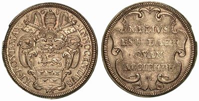 Innocenzo XI (benedetto Odescalchi), 1676-1689. Testone.