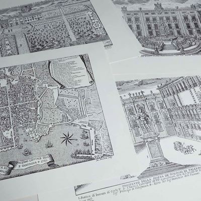 8 Stampe la Città nella Memoria Palermo 700 CM 29,5x42 Editrice Reprint
