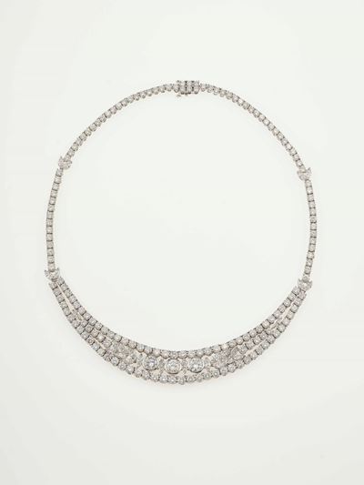 Girocollo con Diamanti Taglio Brillante e Navette per Ct 24.00 Circa