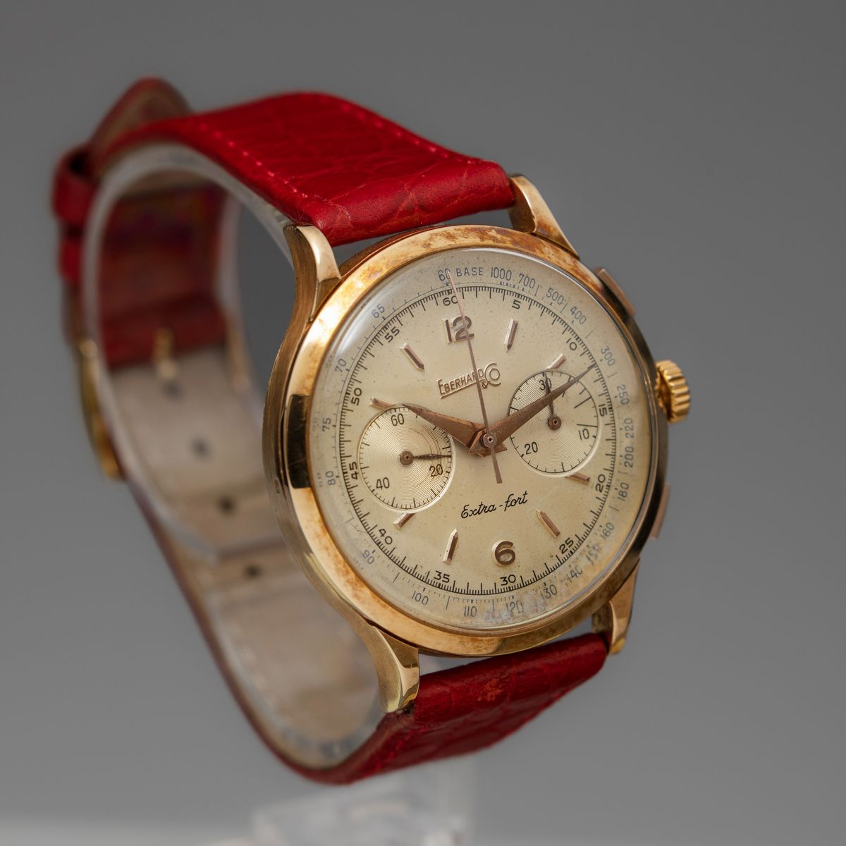 Eberhard - Extrafort Ref 14007 Cronografo Due Contatori D'oro 18k con Tasti Quadri, Carica Manual...