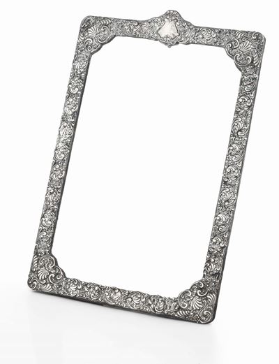 Specchio in Argento Sterling. Marchi della Città di Birmingham per L'anno 1902 e Dell'argentiere ...