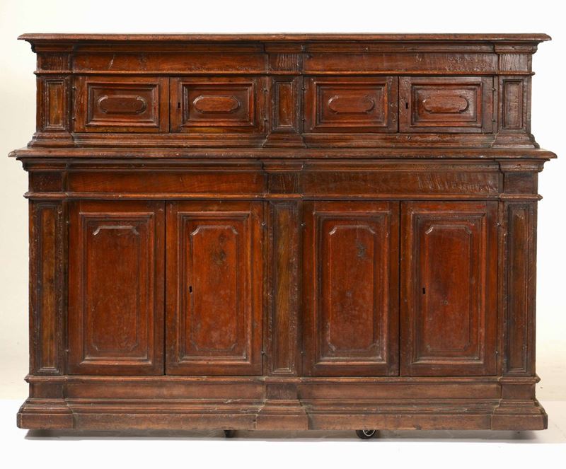 Credenza con alzata, XVII secolo  - Auction Fine Art February | Cambi Time - Cambi Casa d'Aste