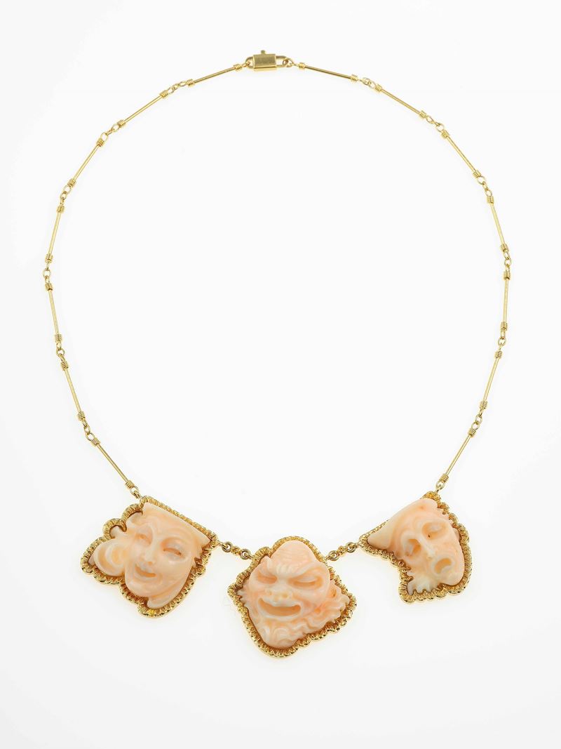 Coral and gold necklace. Signed Chimento  - Auction Fine Jewels - Cambi Casa d'Aste