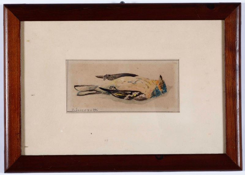 Oscar Saccorotti : Uccellino  - tempera su carta - Auction 19th and 20th Century Paintings - Cambi Casa d'Aste