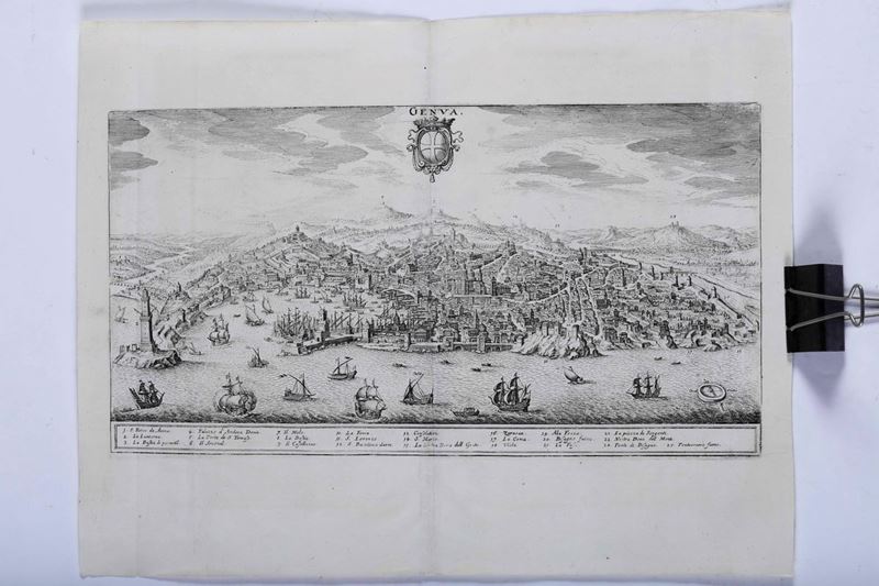 Matthaus Merian : Veduta di Genova, fine XVII secolo  - Auction Timed Auction | Antique Books, Prints, Engravings and Maps - Cambi Casa d'Aste