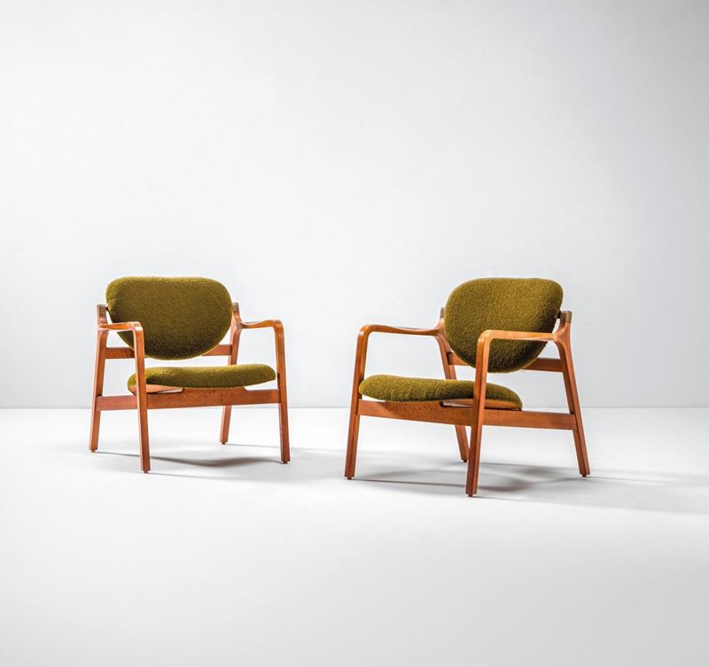 Daisaku Cho e Junzo Sakakura : Due poltroncine a schienale basculante  - Asta Fine Design - Cambi Casa d'Aste