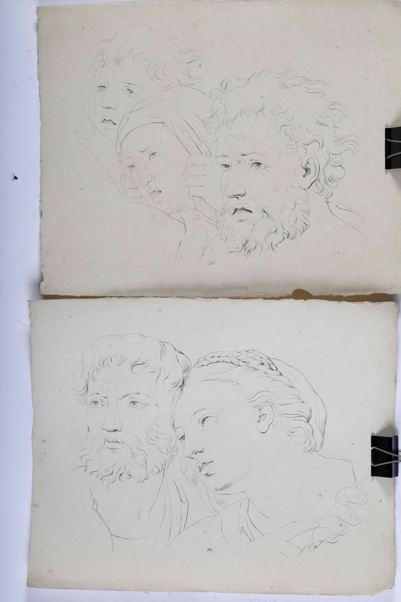 Serie di Dodici Incisioni Litografiche (su Ventiquattro) Tratte da Soggetti di Raffaello Sanzio. ...