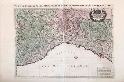Mappa del Ducato di Milano, Principato di Piemonte, Monferrato e Repubblica di Genova, 1692