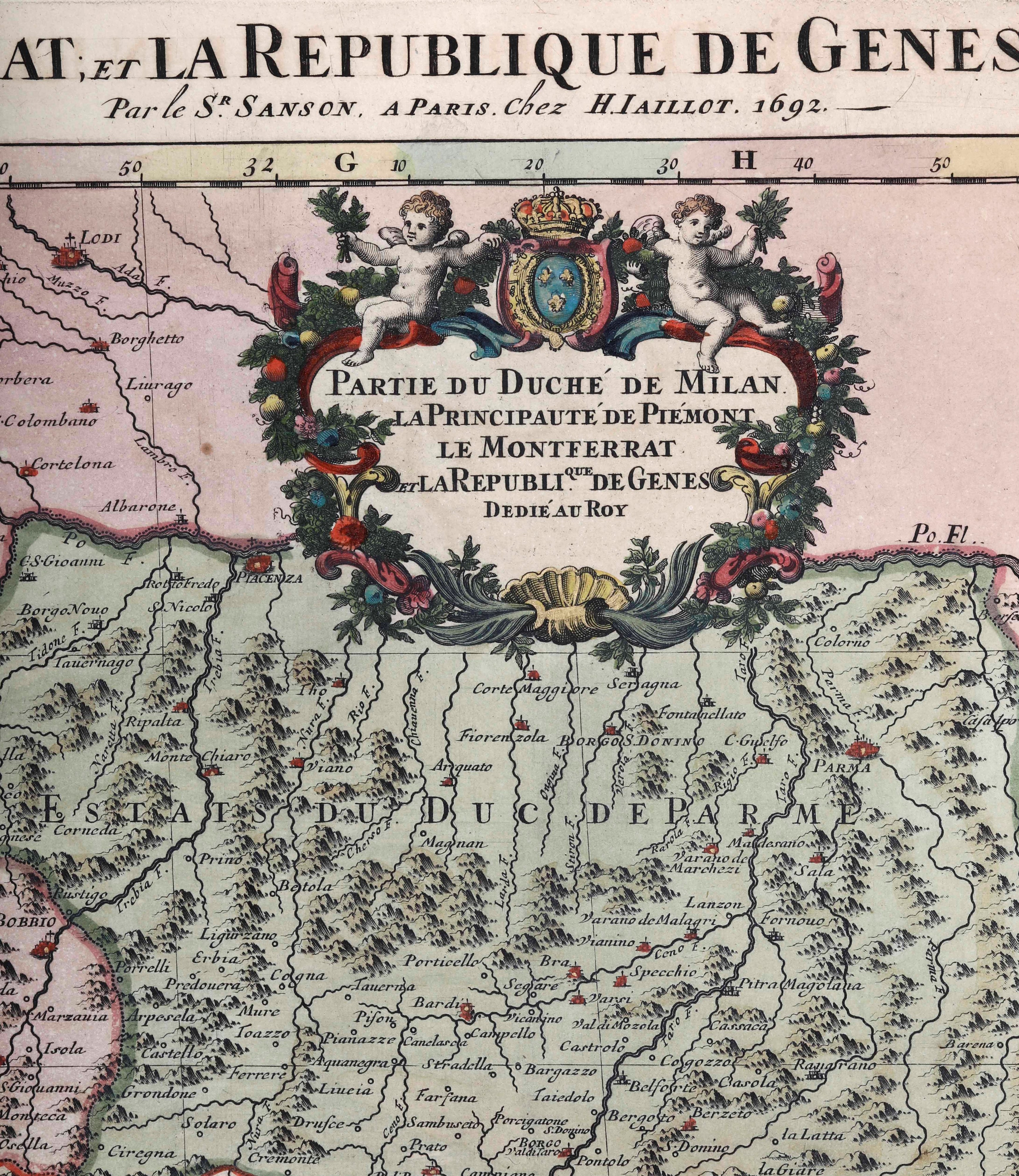 Guillaume Sanson - Mappa del Ducato di Milano, Principato di Piemonte, Monferrato e Repubblica di...