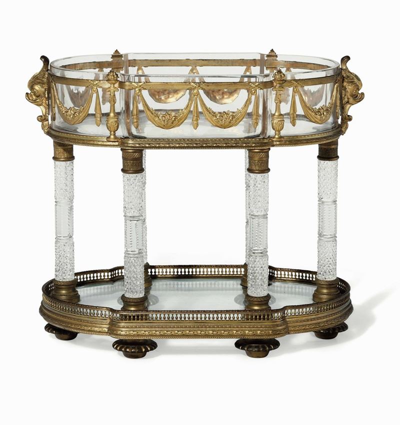 Fioriera in bronzo dorato e cristalli. XIX secolo  - Auction Italian Mansions - Cambi Casa d'Aste