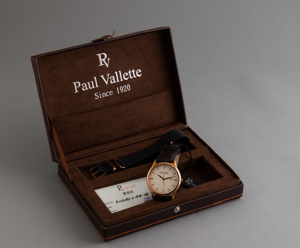 Paul Vallette - Orologio al Quarzo Laminato con Datario, Astuccio e Garanzia
