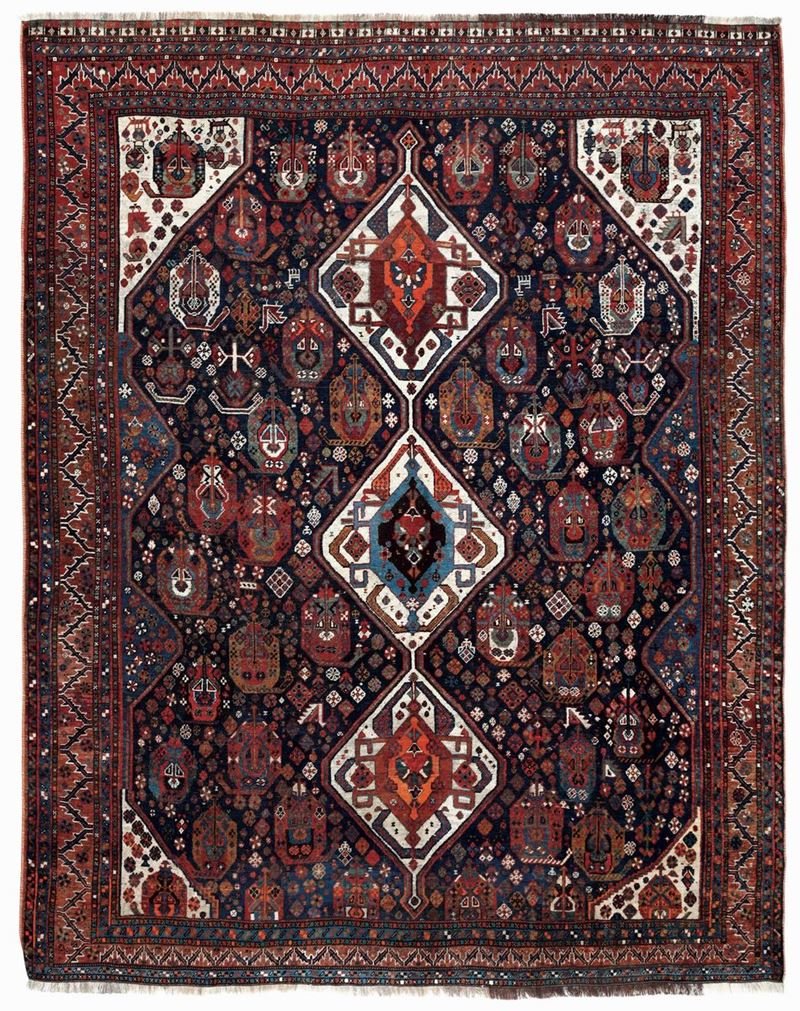 Tappeto Quashqa'i, sud Persia fine XIX inizio XX secolo  - Auction Antique Carpets - Cambi Casa d'Aste