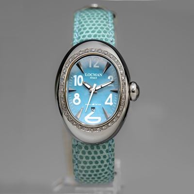 Locman - Orologio da Donna Ovale con Cassa in Acciaio e 0.38 Carati di Diamanti Naturali, Movimen...