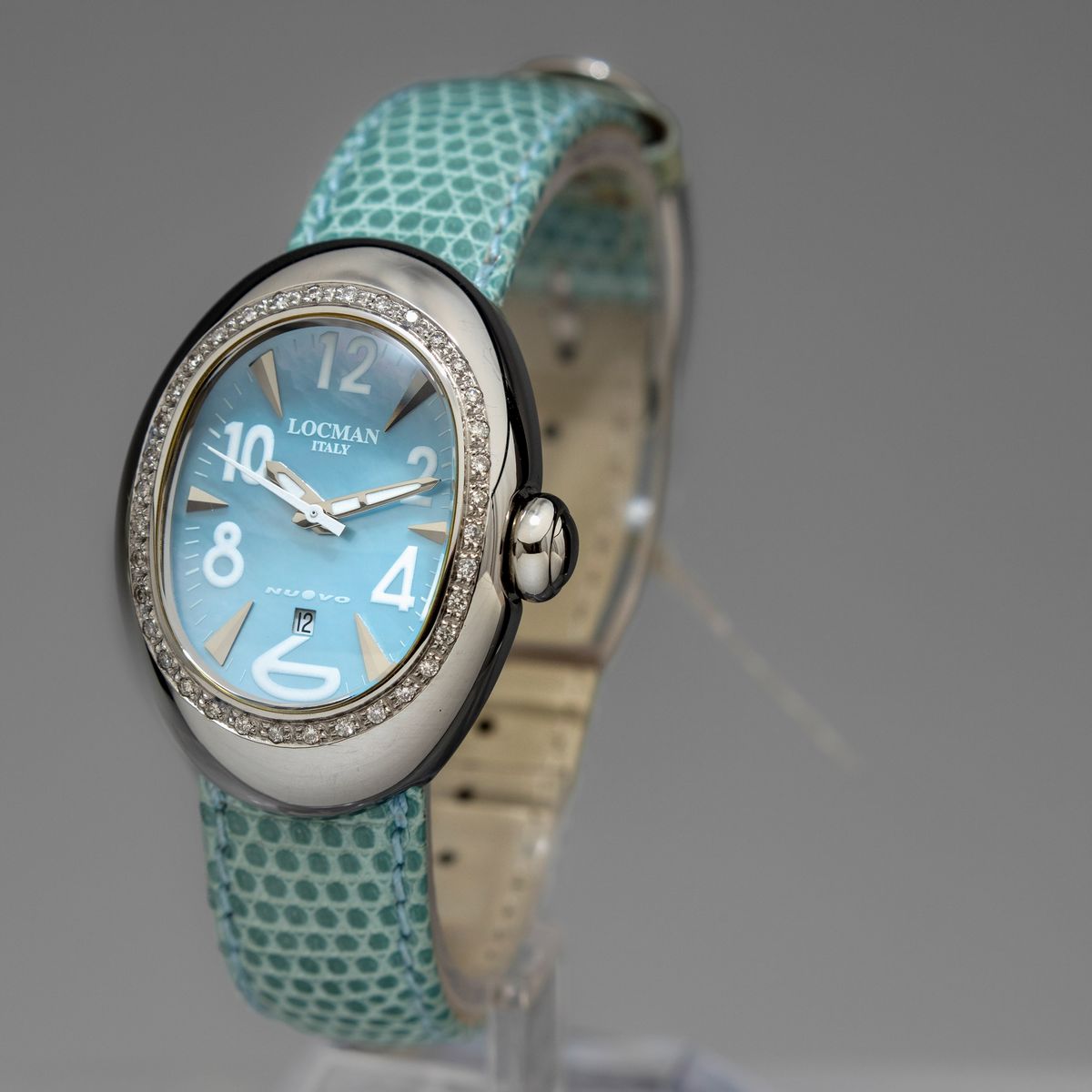 Locman - Orologio da Donna Ovale con Cassa in Acciaio e 0.38 Carati di Diamanti Naturali, Movimen...