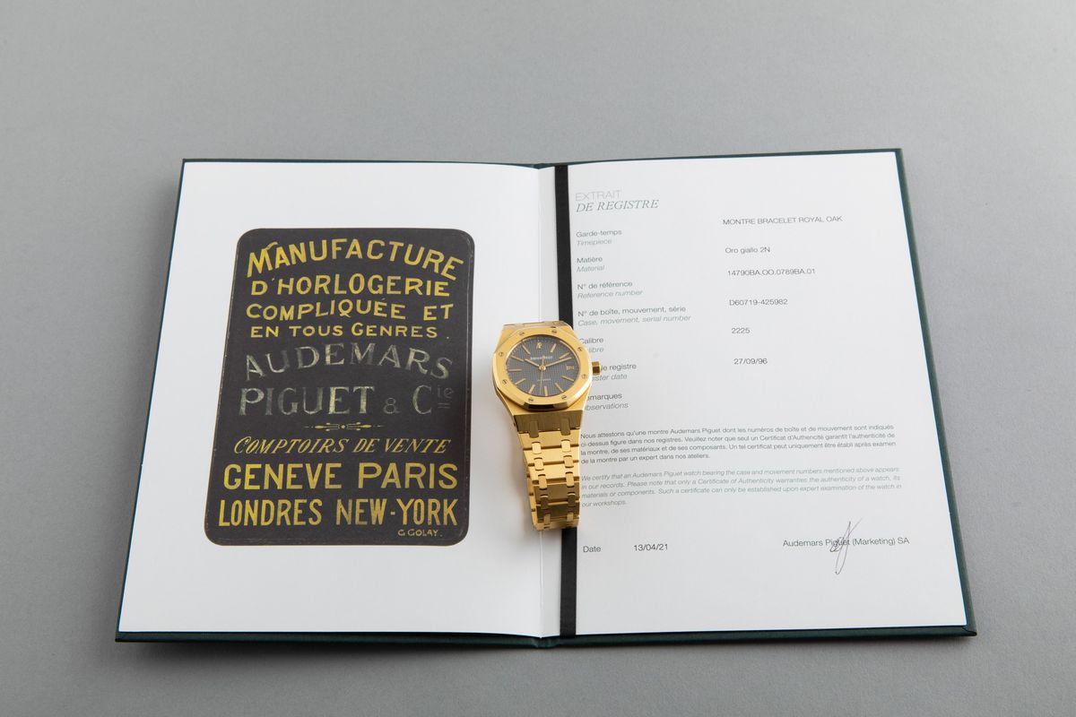 Audemars Piguet - Royal Oak Ref 14790ba in Oro Giallo 18k con Quadrante Grigio Tapisserie