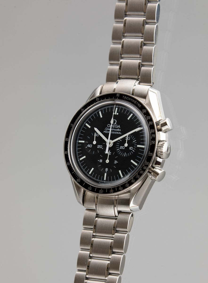 Omega - Speedmaster Cal 1861 in Acciaio con Lunetta Tachimetrica, Fondello a Vista e Accompagnato...