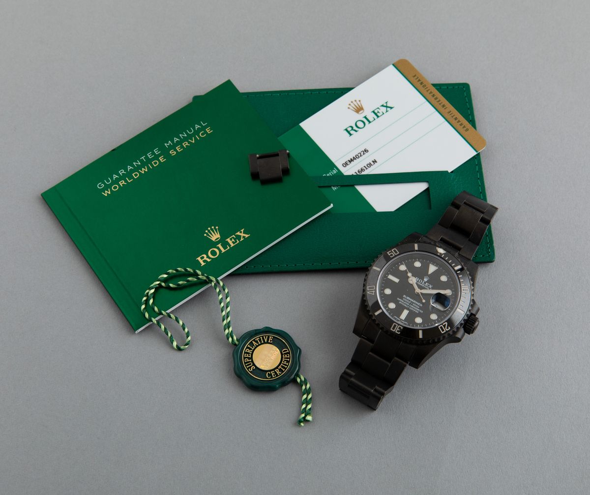 Rolex - Submariner Ref 116610ln, in Acciaio con Trattamento Dlc, Accompagnato da Garanzia Origina...