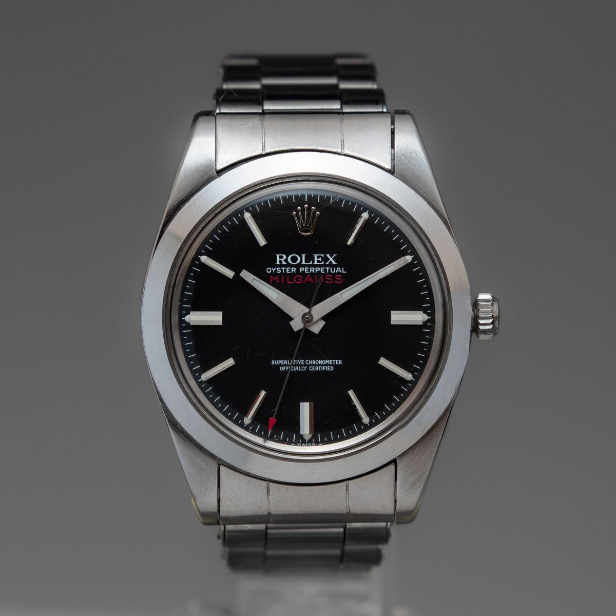Rolex - Raro Milgauss Ref 1019 Vetro Plastica, in Acciaio con Quadrante Nero e Bracciale Oyster