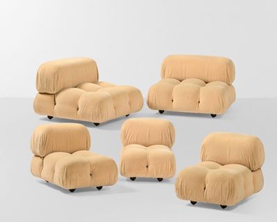Divano Modulare Mod. Camaleonda Composto da Cinque Moduli con Struttura in Legno e Rivestimenti i...