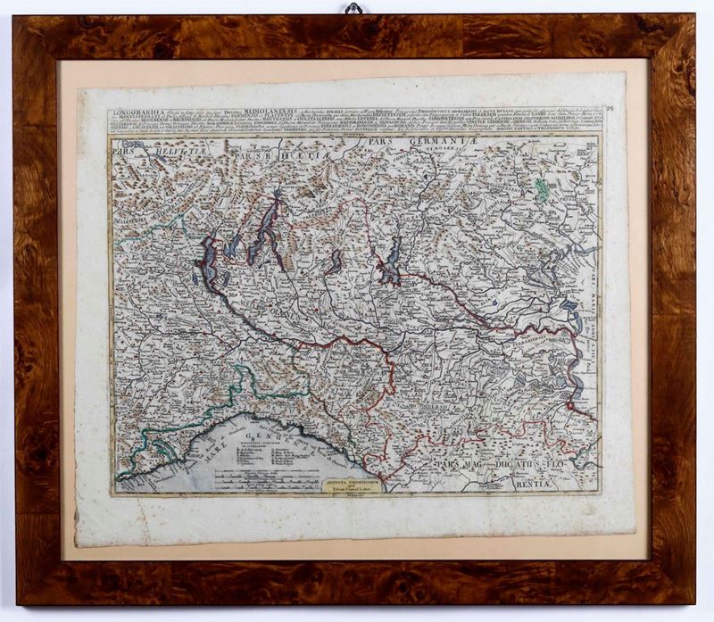 Tobias Conrad Lotter : Longobardia. Ducatus Mediolanensis, Ducatus Parmensis et Placentins... Augusta Vindelicorum, secolo XVIII.  - Asta Libri Antichi, Stampe, Incisioni e Carte Geografiche | Cambi Time - Cambi Casa d'Aste