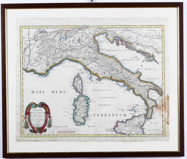 Nicolas Sanson - Italia antiqua. Roma, Giacomo de Rossi, secolo XVIII 