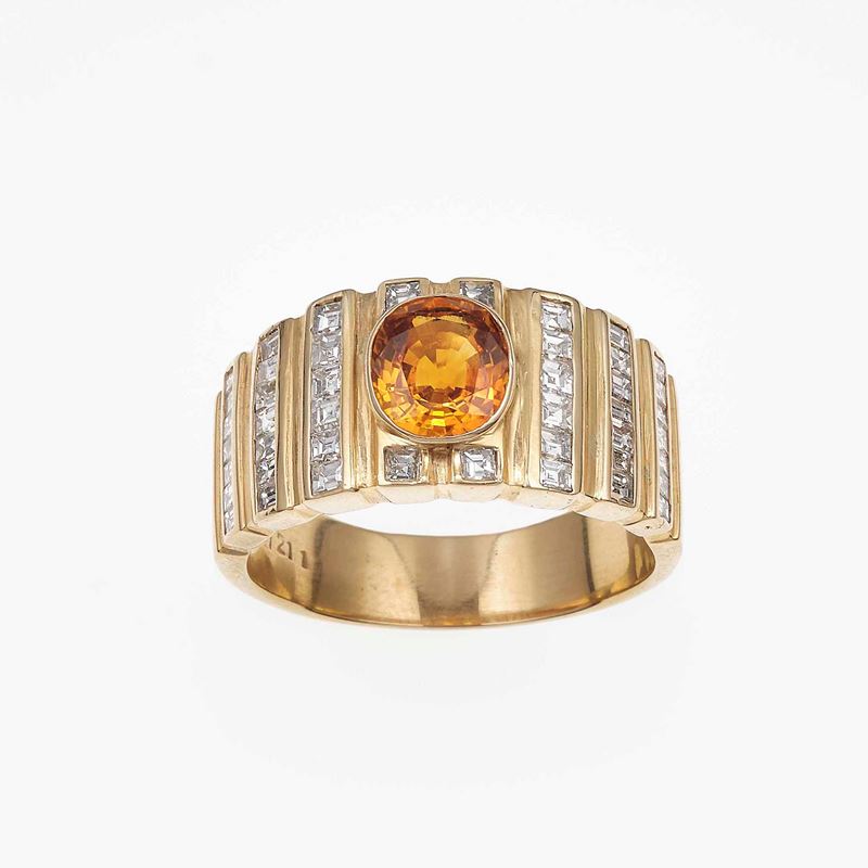 Corundum and diamond ring  - Auction Jewels - Cambi Casa d'Aste