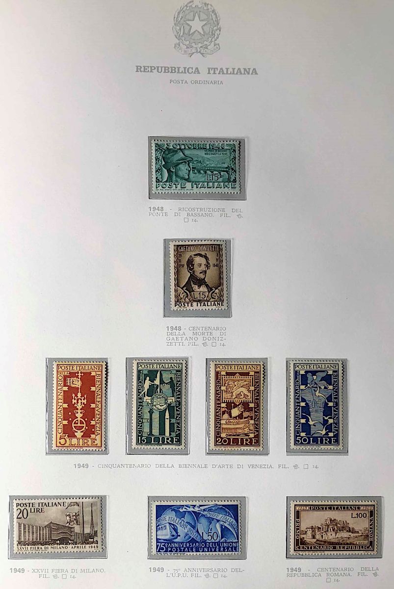 1945/68, Repubblica Italiana, Collezione Completa.