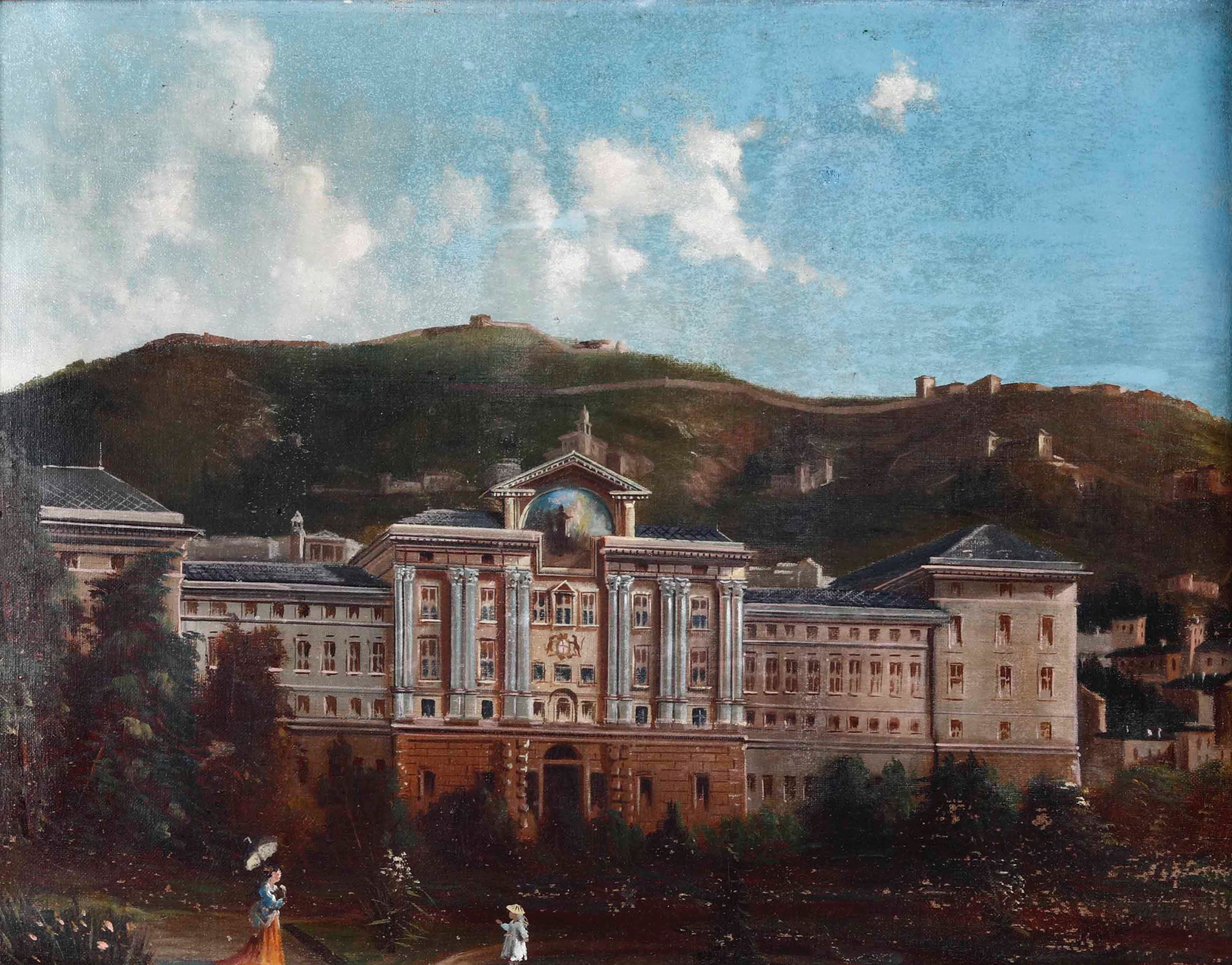 Pittore del XIX-XX Secolo Coppia di Vedute di Genova