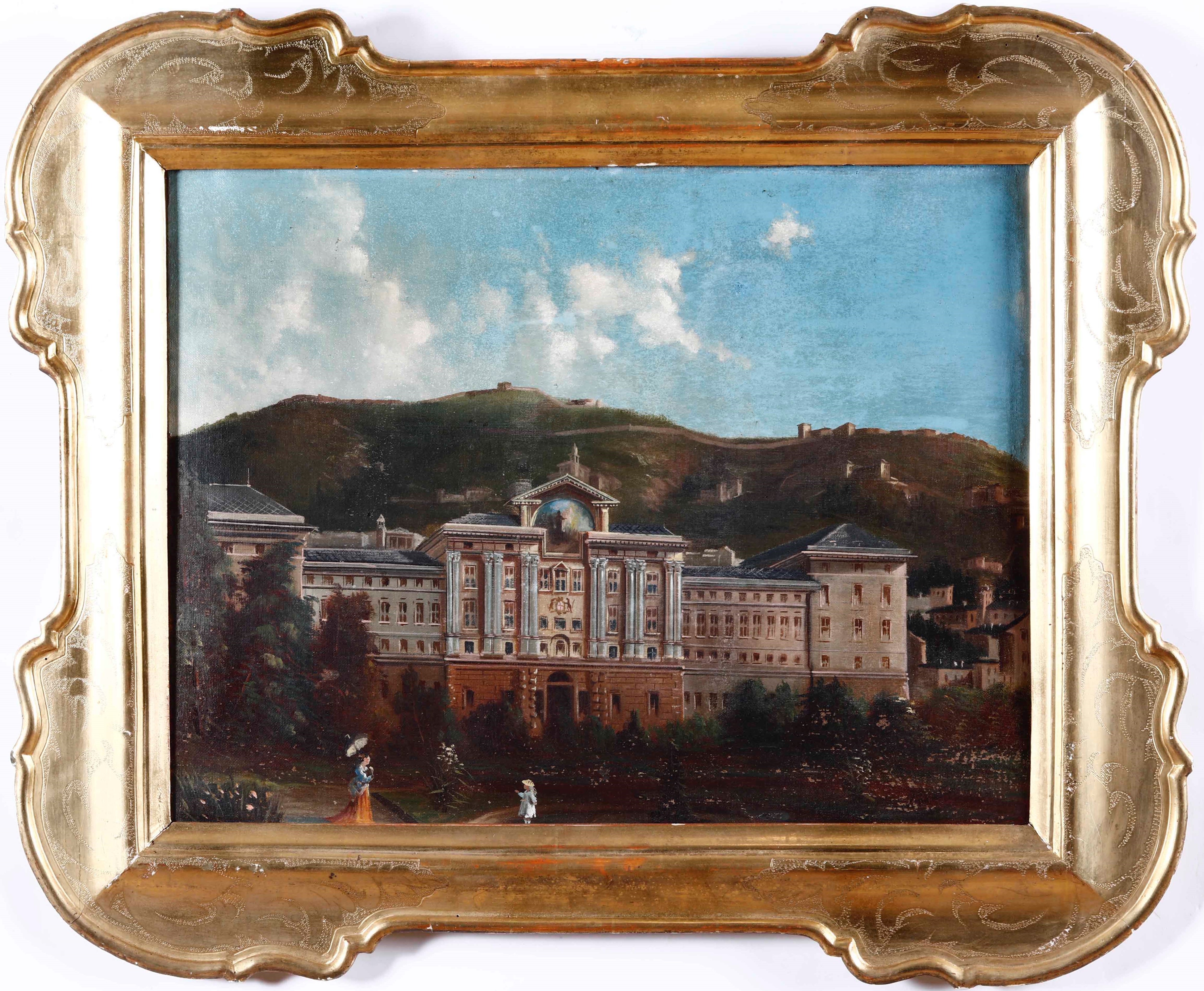 Pittore del XIX-XX Secolo Coppia di Vedute di Genova