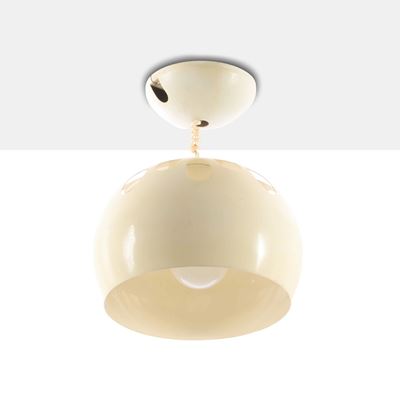 Lampada a sospensione saliscendi mod. S445, metallo cromato, laccato e traforato