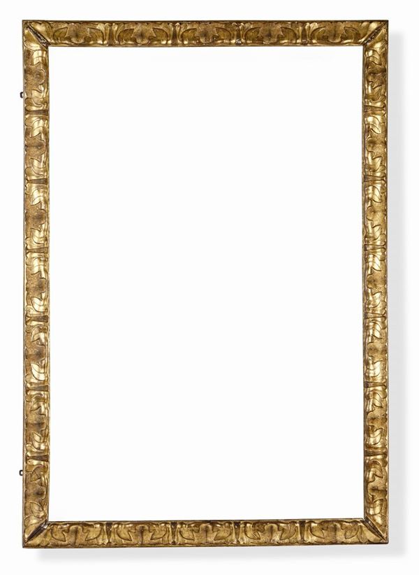 Grande specchiera in legno intagliato e dorato, XIX secolo