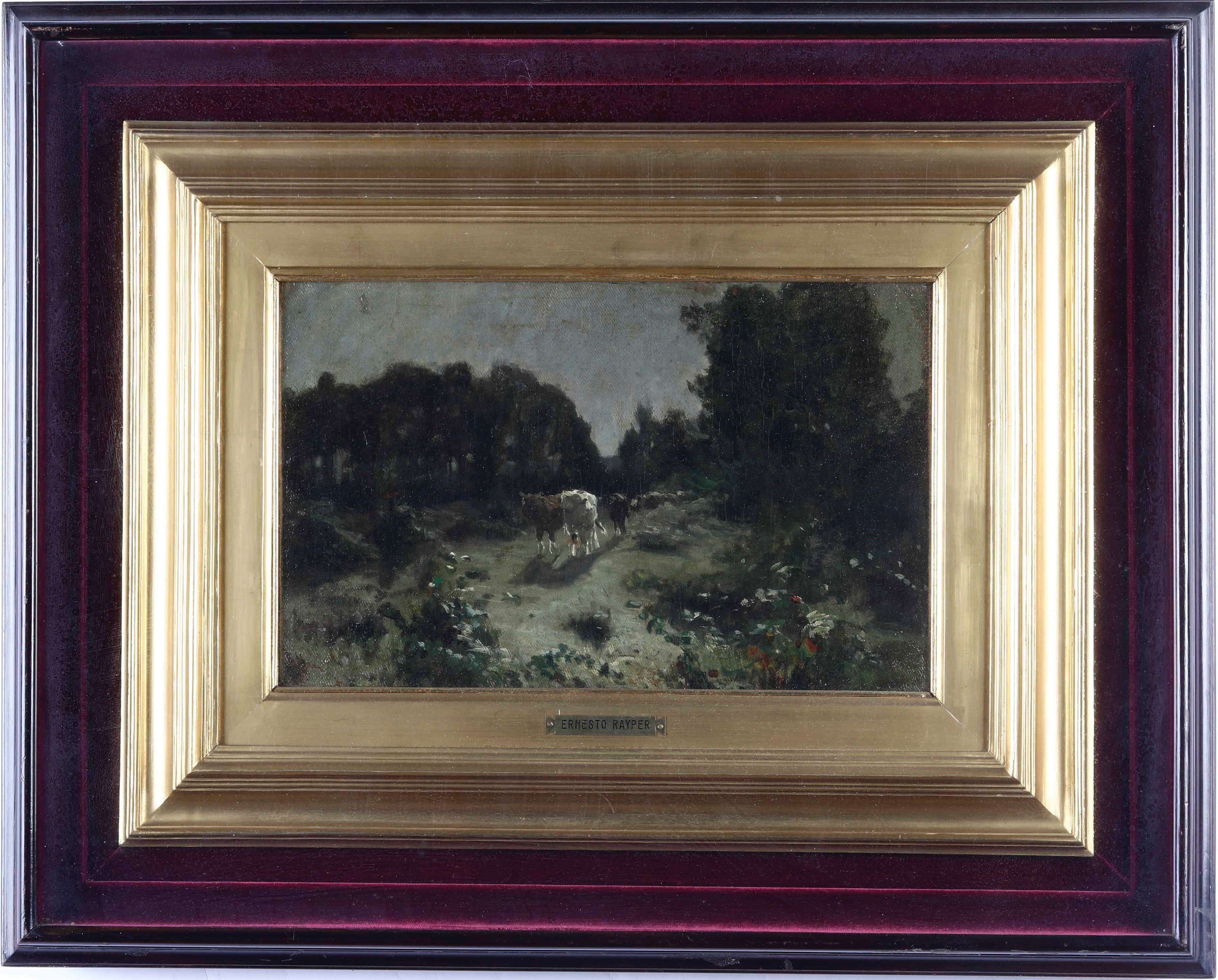 Ernesto Rayper - Paesaggio con Armenti