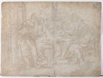 Scuola Bolognese del XVII Secolo Cena di Emmaus