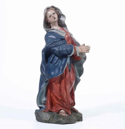 Dolente. Legno Policromo e Vetro. Arte Barocca Italiana del XVII-XVIII Secolo