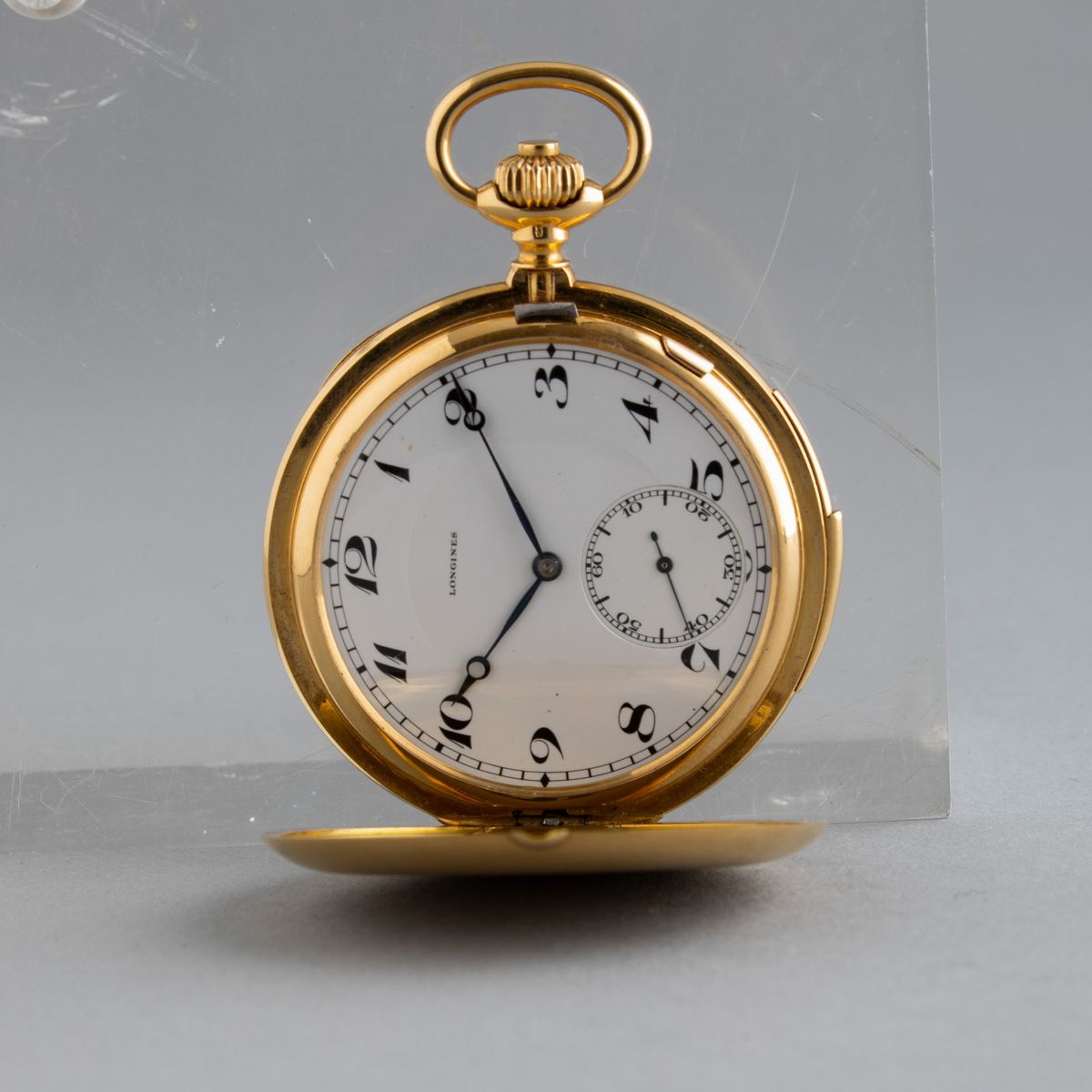 Longines - Raro Orologio da Tasca Savonette in Oro 18k con Ripetizione Minuti a Slitta, Quadrante...