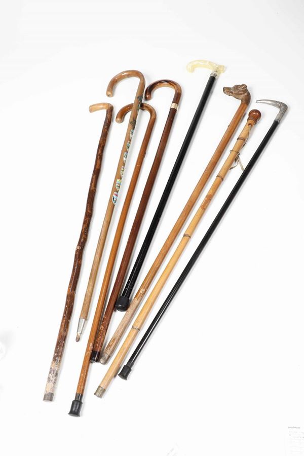 Lotto di otto bastoni da passeggio diversi, XX secolo
