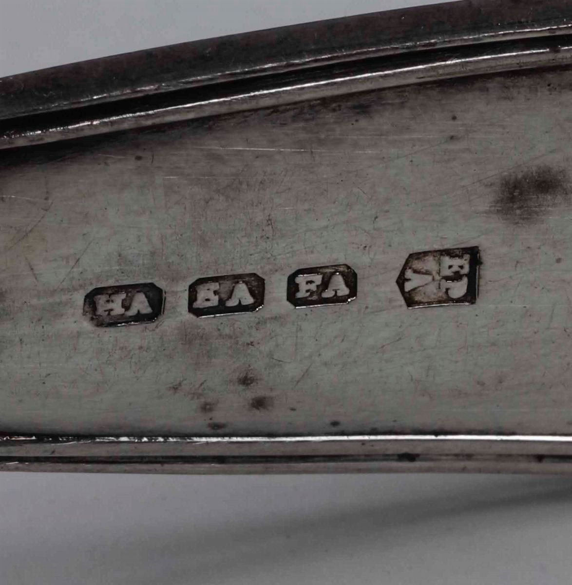 Insieme di Posate in Argento. Genova XIX Secolo. Marchi di Ricontrollo con Croce Mauriziana e Del...