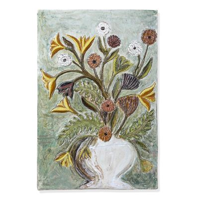 Insieme di Tre Pannelli in Maiolica