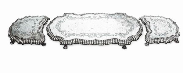 Surtout de table in argento e specchi incisi. Argenteria artistica veneta, prima metà del XX secolo